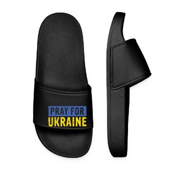 Pray for Ukraine | Vectorgraphic - Frauen Badelatschen - Schwarz - Vorne
