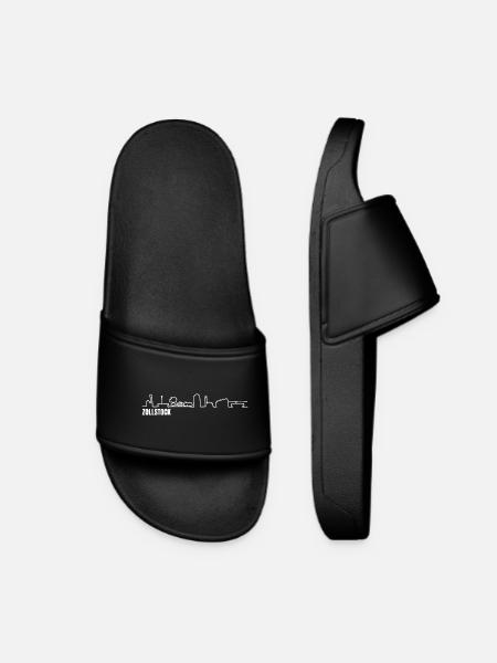 Zollstock_skyline_weiss_einfach - Women’s Pool Sliders - black