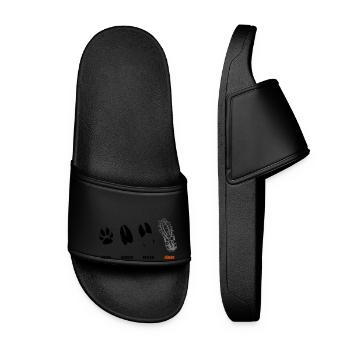 Renard, cerf, coin, chasseur, phoque de marche, piste - Claquettes Femme - noir - Devant
