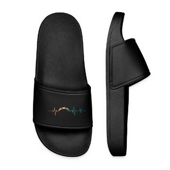 Battement de coeur rétro fil barbelé - Claquettes Femme - noir - Devant