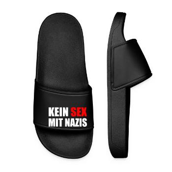kein sex mit nazis - Frauen Badelatschen - Schwarz - Vorne