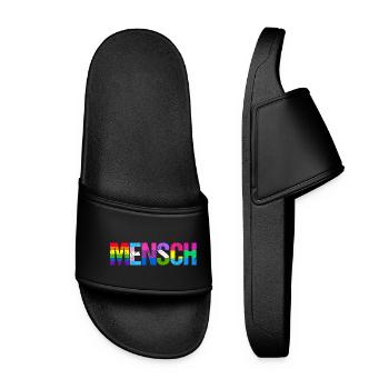 Mensch Pride Month LGBT LGBTQ - Frauen Badelatschen - Schwarz - Vorne