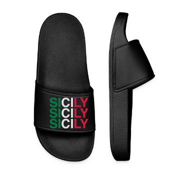 SIZILIEN Sicily Italien Italia Italy Flag - Women’s Pool Sliders - black - Front