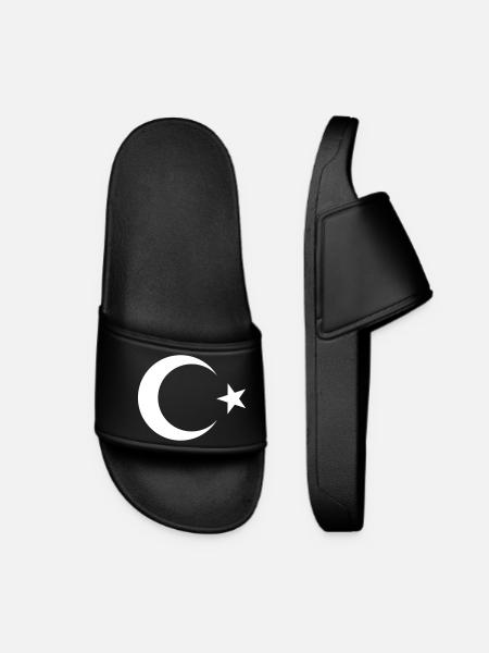 Drapeau turc noir - Claquettes Femme - noir