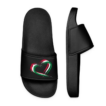 Heart brush flag of the Maldives flag holiday - Women’s Pool Sliders - black - Front