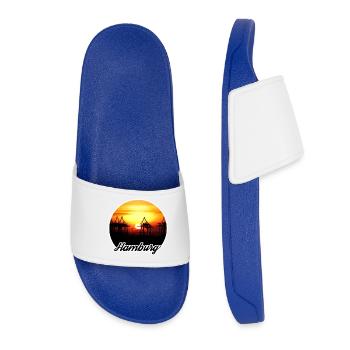 Coucher de soleil du port de Hambourg - Claquettes Femme - bleu roi - Devant