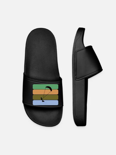 Kitesurfing - Kitesurfer with four color design - Women’s Pool Sliders - black