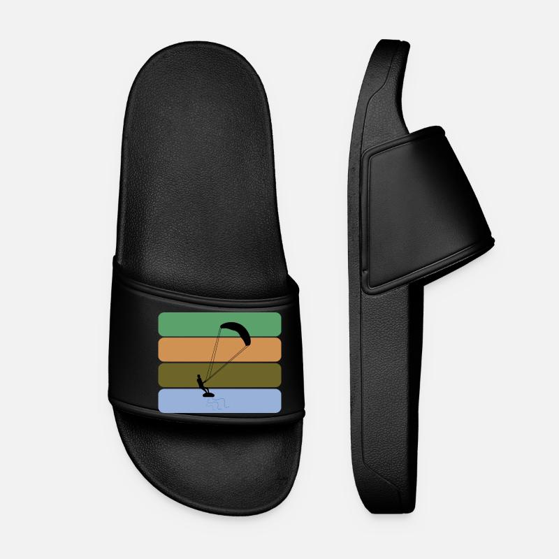 Kitesurfing - Kitesurfer with four color design - Women’s Pool Sliders - black