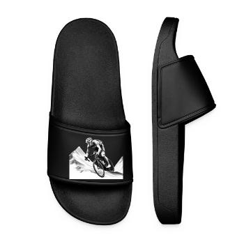 Road biking, mountain touring, biking and downhill riding - Women’s Pool Sliders - black - Front