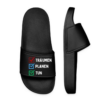 Dreaming Plan Do Checklist Design Colorful Red Blue - Women’s Pool Sliders - black - Front