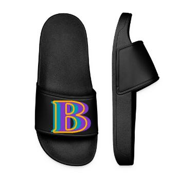 Multicoloured letter b - original gift idea - Women’s Pool Sliders - black - Front