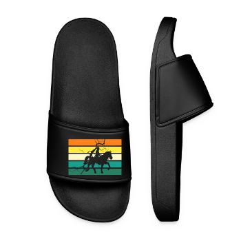 Riding Horses - Women’s Pool Sliders - black - Front