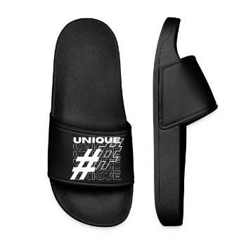 Unique Hashtag Typography - Women’s Pool Sliders - black - Front