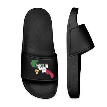 Pouilles Italie Région Rétro Vintage Souvenir - Claquettes Femme - noir - Devant