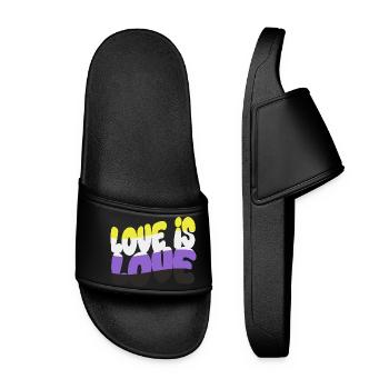 L’amour est l’amour – Non-binaire et fier - Claquettes Femme - noir - Devant