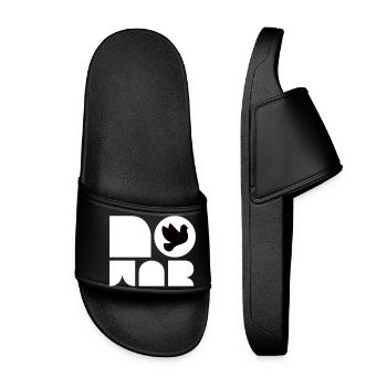 Customizable NO WAR shirt with dove of peace - Women’s Pool Sliders - black - Front
