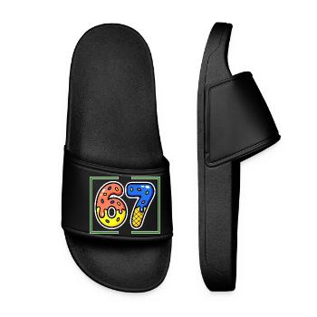 Sixty-seven, 67, 6, 7 - Women’s Pool Sliders - black - Front