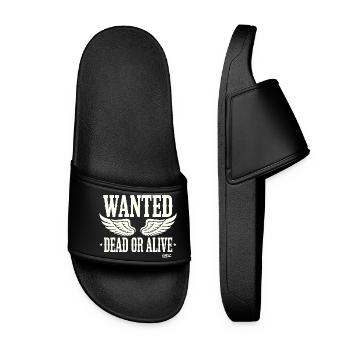 Wanted Dead or Alive mit Flügeln - Frauen Badelatschen - Schwarz - Vorne