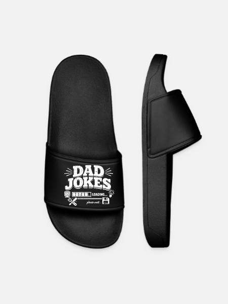 Dad Jokes Loading Please Wait - Women’s Pool Sliders - black