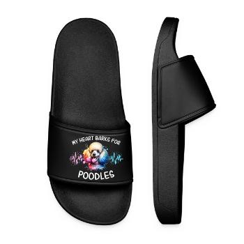 Poodle Heart Line - Women’s Pool Sliders - black - Front