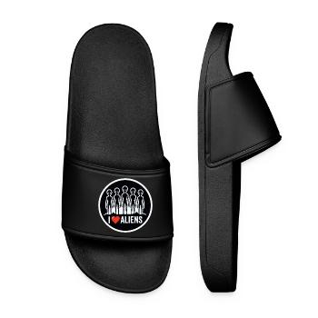 I Love Aliens Extraterrestrial UFO Fan - Women’s Pool Sliders - black - Front