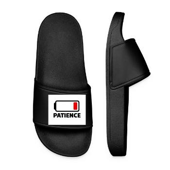 PATIENCE Battery Icon with Font - Women’s Pool Sliders - black - Front