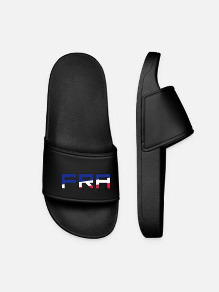 Drapeau FRA France France couleurs bleu blanc rouge - Claquettes Femme - noir
