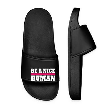 Be a nice human - Women’s Pool Sliders - black - Front