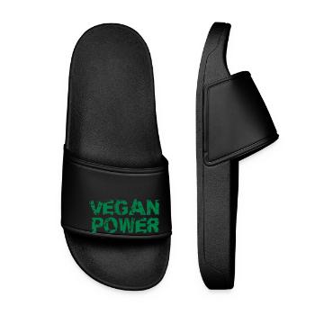 Logo alimentation végétalienne - Claquettes Femme - noir - Devant