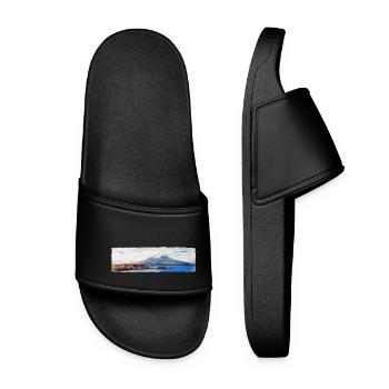 Naples, Vésuve et Castel dell'Ovo - Claquettes Femme - noir - Devant