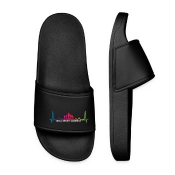 cowboy heartbeat- Cowboy Western Texas - Women’s Pool Sliders - black - Front