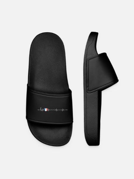 Heartbeat france drapeau - Claquettes Femme - noir