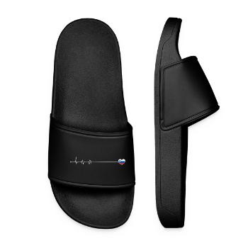 Heartbeat Slovenia flag - Women’s Pool Sliders - black - Front