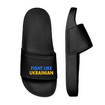 Fight like ukrainian - Women’s Pool Sliders - black - Front