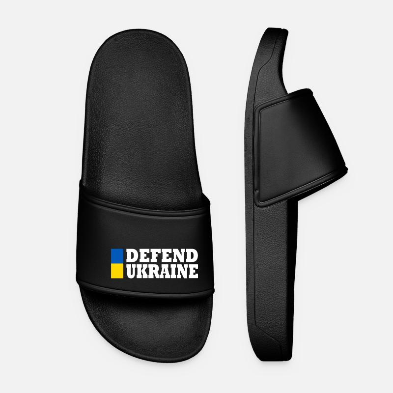 Defend ukraine - Frauen Badelatschen - Schwarz