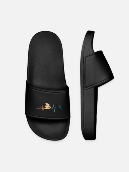 Battement de coeur rétro couvreur - Claquettes Femme - noir