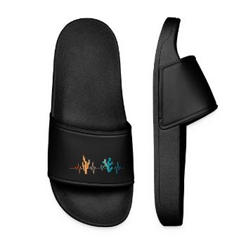 Cactus heartbeat - gift idea - Women’s Pool Sliders - black - Front