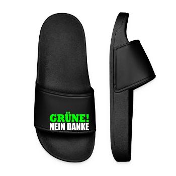 Grüne Nein Danke - Frauen Badelatschen - Schwarz - Vorne