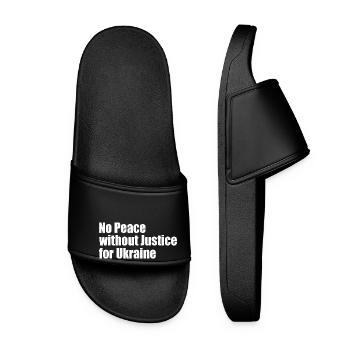 No peace without justice for ukraine - Women’s Pool Sliders - black - Front