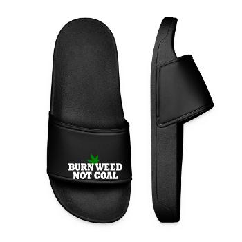 Burn weed not coal - Women’s Pool Sliders - black - Front