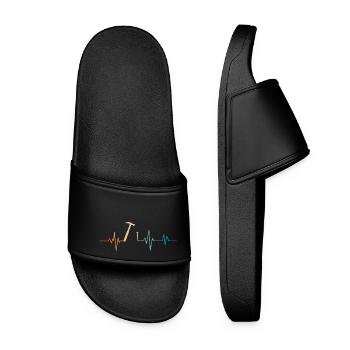 Battement de cœur charpentier - idée cadeau - Claquettes Femme - noir - Devant