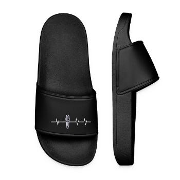 Heartbeat of a mechanic - Women’s Pool Sliders - black - Front