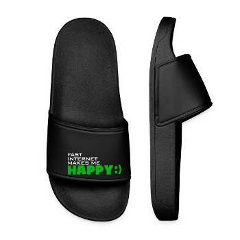 Fast Internet makes me happy - Quickly happy - Women’s Pool Sliders - black - Front