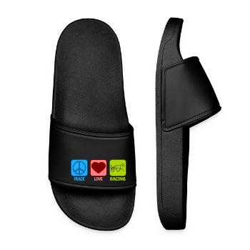 Harness Racing Peace Love - Women’s Pool Sliders - black - Front