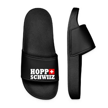 Hopp schwiiz - Frauen Badelatschen - Schwarz - Vorne