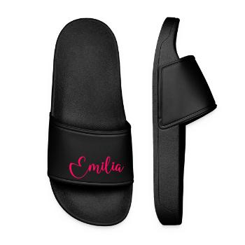 Emilia Name - Women’s Pool Sliders - black - Front