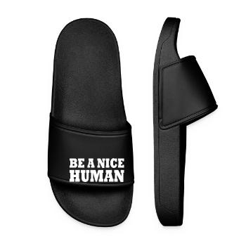 Be a nice human - Women’s Pool Sliders - black - Front