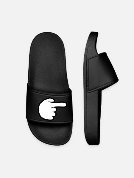 hand comic cartoon zeigen zeigefinger weg rechts l - Frauen Badelatschen - Schwarz