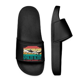 Shark Predator Gift Idea - Women’s Pool Sliders - black - Front