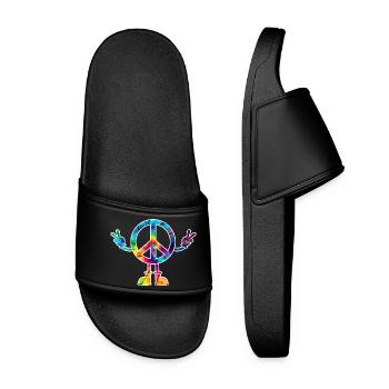 Peacezeichen Friedenszeichen tie dye - Women’s Pool Sliders - black - Front